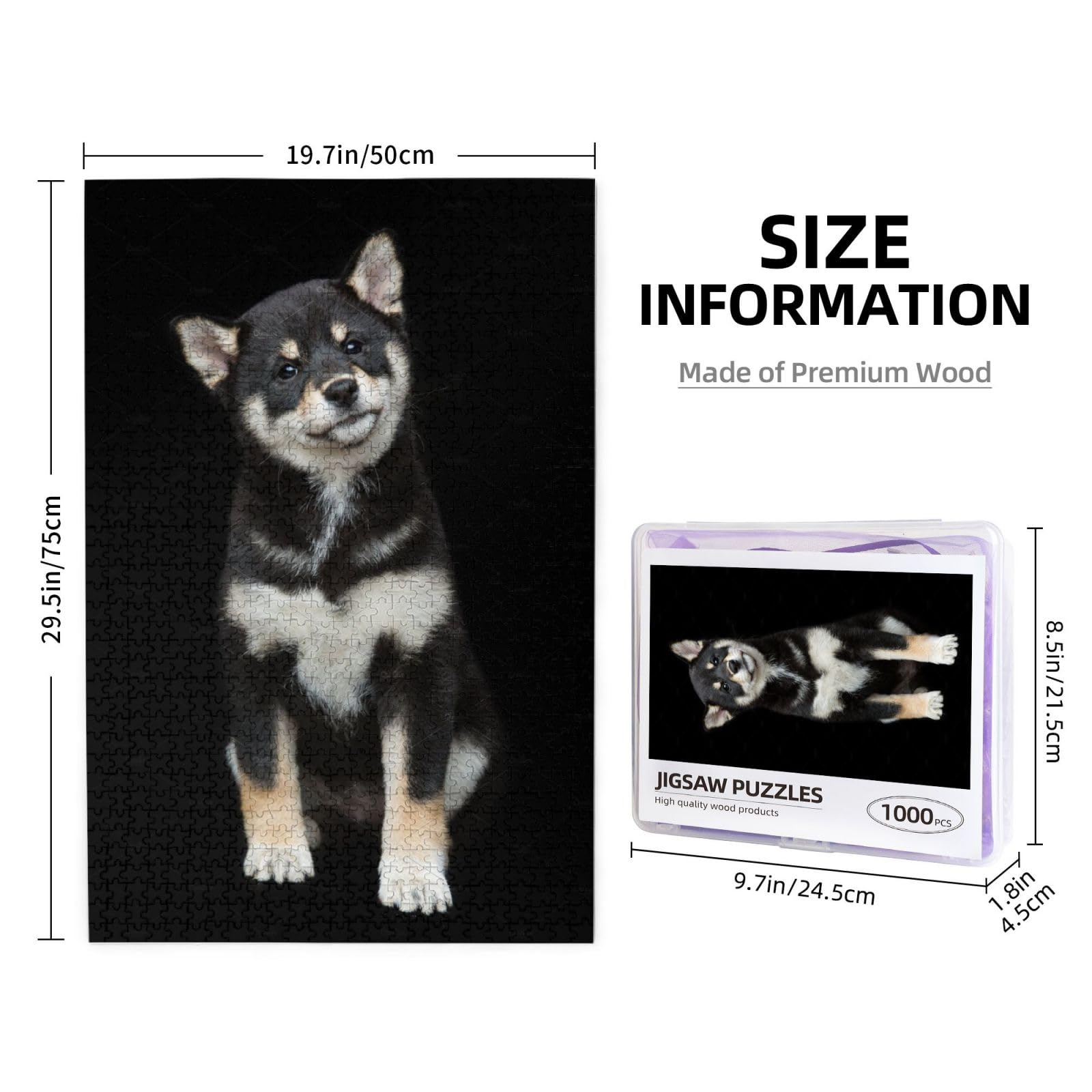 Amazon.co.jp: 柴犬 黒柴 可愛い 犬柄 ジグソーパズル 1000